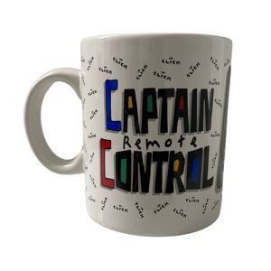 VTG Captain Remote Control Coffee Mug Cup Click Click TV '95 Couch Potato Trisar